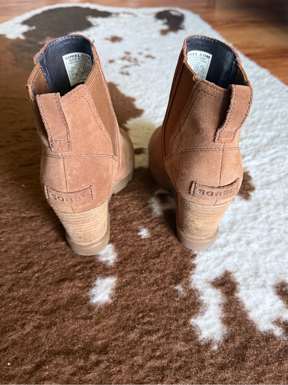 Sorel Tan Suede Wedge Ankle Boots - Picture 5 of 8